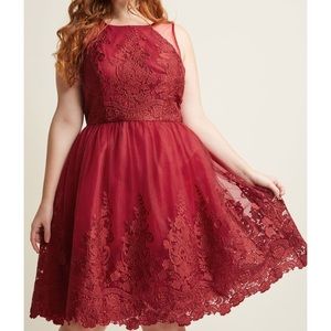 Chi Chi London Radiant Reunion Red Lace Dress